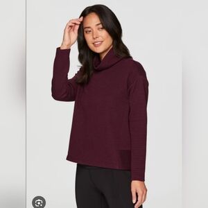 RBX women's large maroon textured cowl neck pullover alittle oversized feel